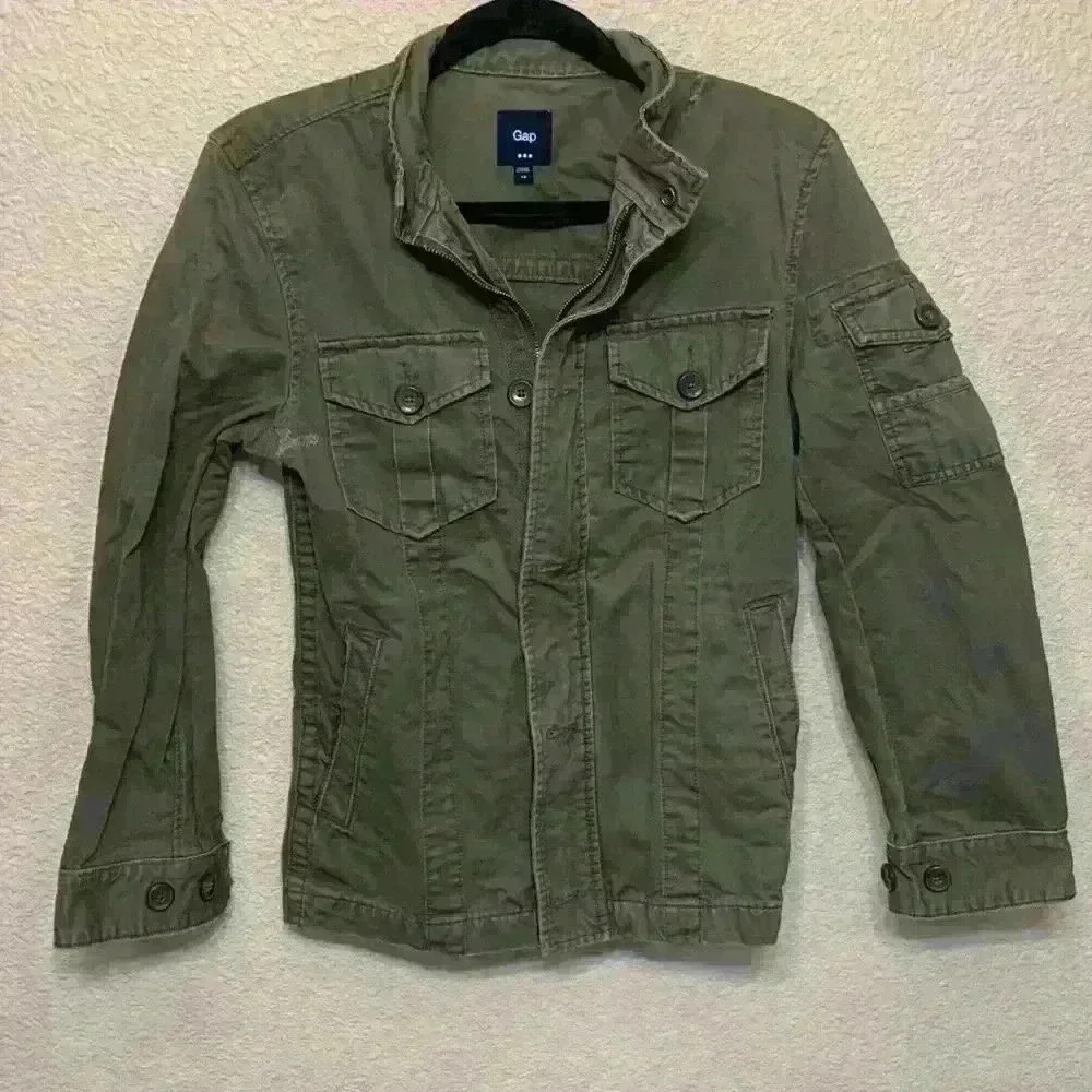 Gap Army green jacket sz XS fall winter casual preppy natural minimalist *flaw